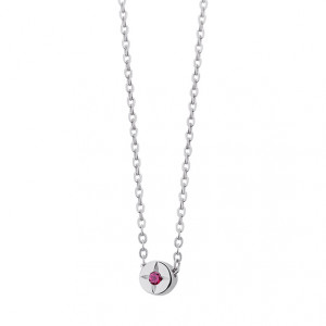 Lantisor argint cu piatra rosie DiAmanti R0082NR_RU-DIA (Argint 925‰ 1,4 g.)